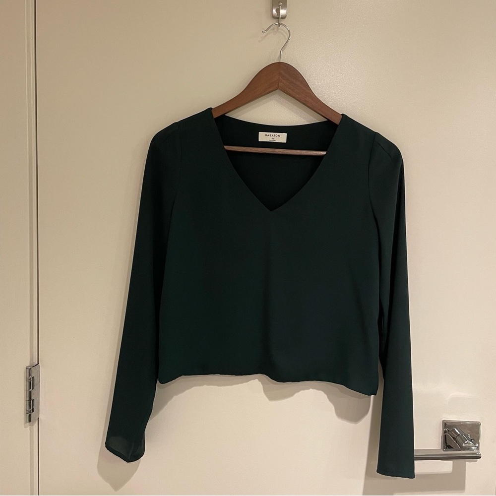 Aritzia blouse bottle green